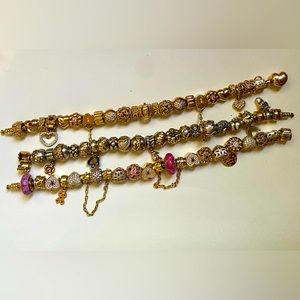 14k gold and 2 tone Pandora Charms rare retired